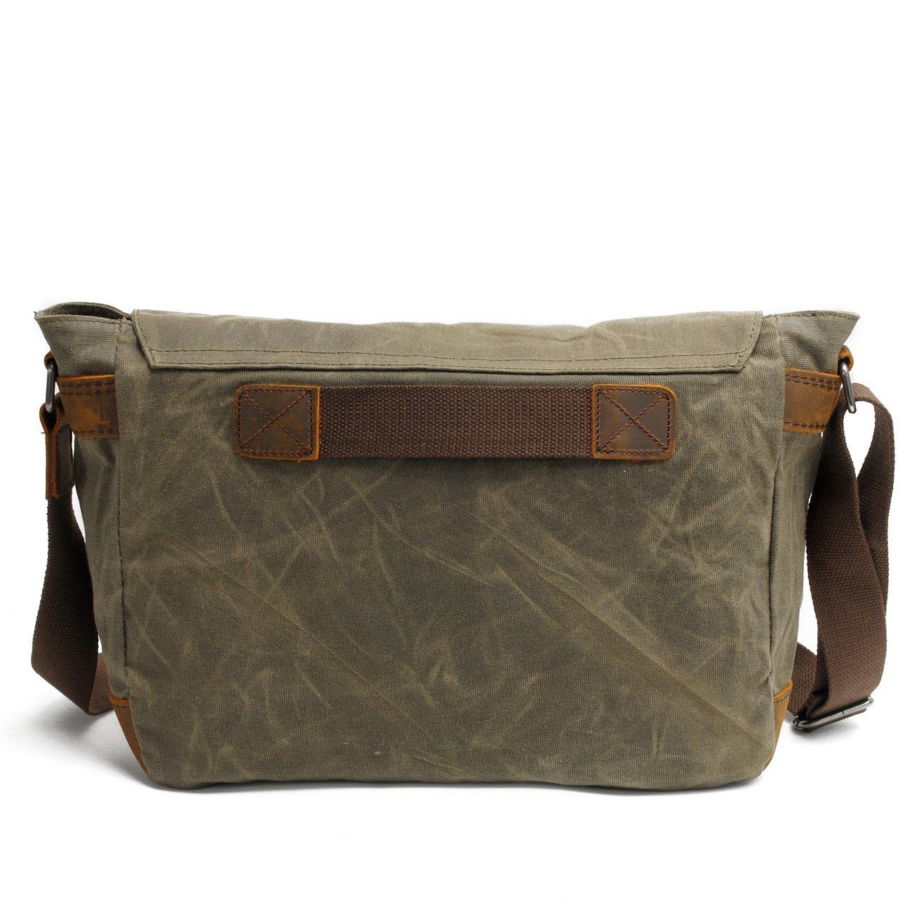 Vintage-Messenger aus gewachstem Canvas & Leder 12.5L, Magnetverschluss, gepolstertes Fach & smarte Fächer – leicht, robust, ideal für Alltag & Reisen.