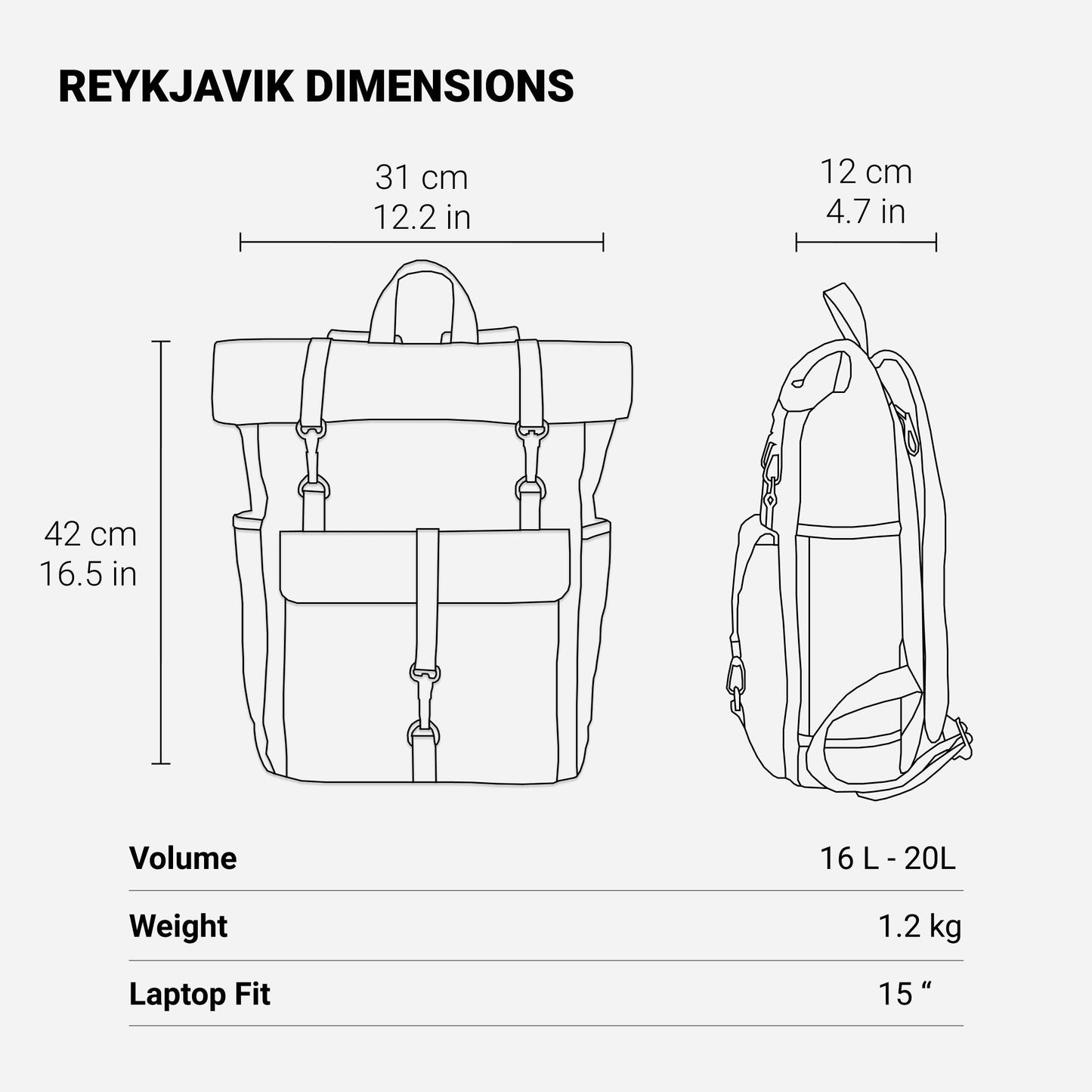 Canvas Tasche Vintage AMSTERDAM – Retro Rucksack mit Laptopfach 20L