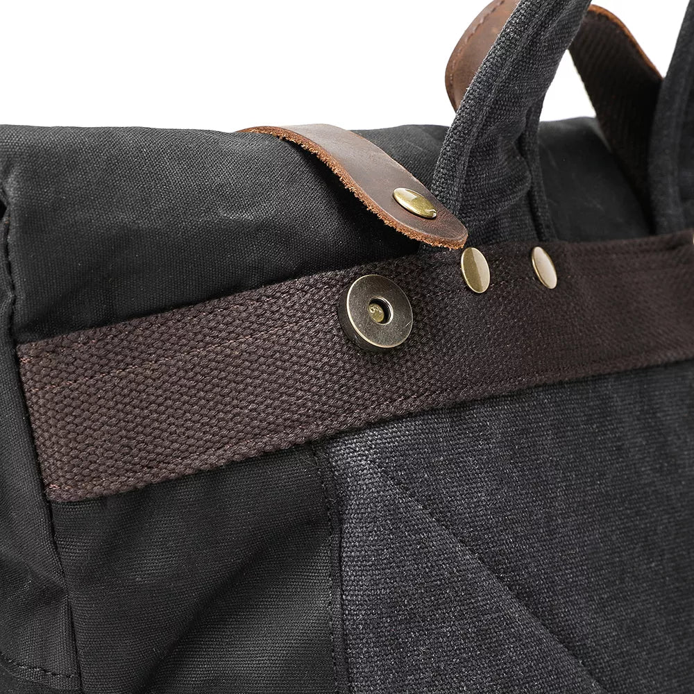 Vintage Rolltop Rucksack – Gewachstes Canvas & Lederdetails 20L