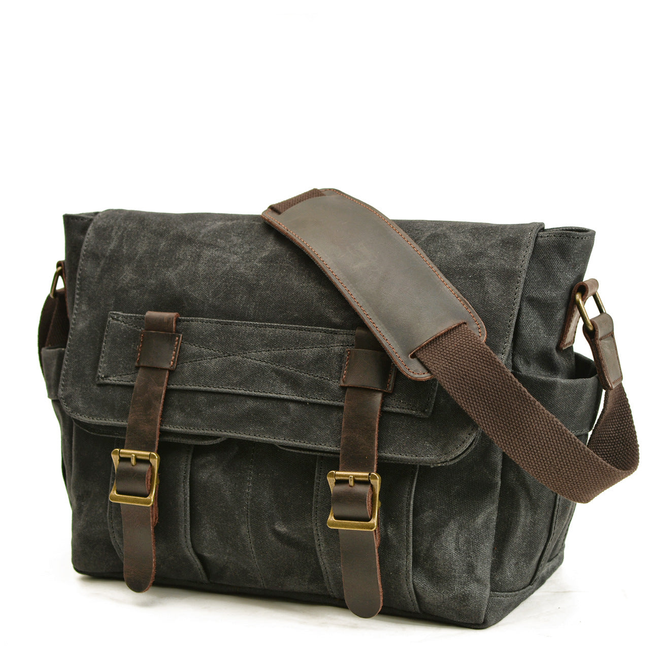 Umhängetasche Herren – Vintage Canvas Tasche mit Lederdetails