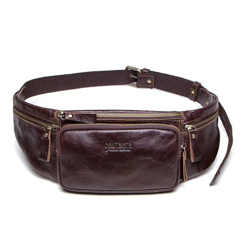 Gürteltasche Leder – Kompakt für Handy & – Braun