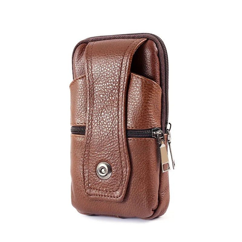 Leder-Gürteltasche Herren – Multifunktio – Hellbraun