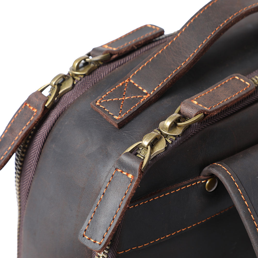 Leder-Laptop-Rucksack im Vintage-Stil – Robust & Elegant