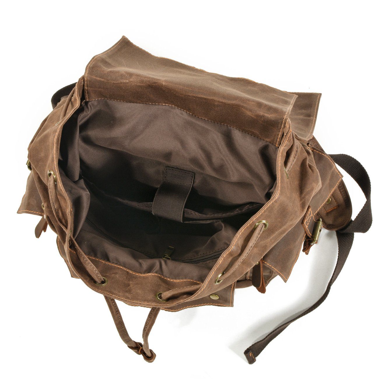 Canvas Tasche – Vintage Rucksack mit Laptopfach & Kordelzug