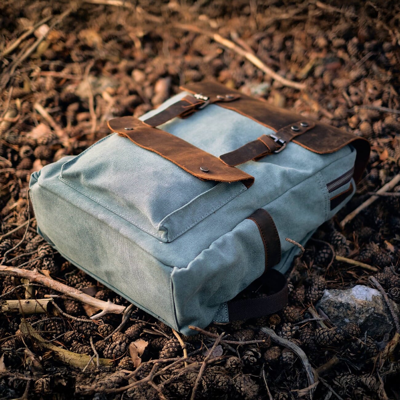 Canvas Tasche Norwegen – Vintage Rucksack für Laptop & Reisen