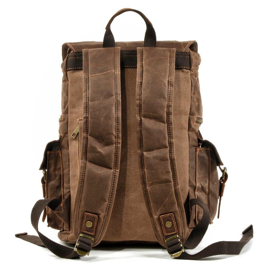 Canvas Tasche – Vintage Rucksack mit Laptopfach & Kordelzug