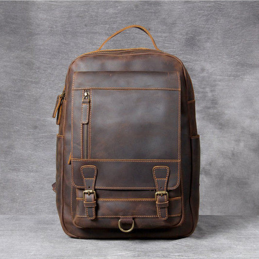 Leder Herren-Rucksack Moritz – Vintage-Rucksack in Hellbraun 15L