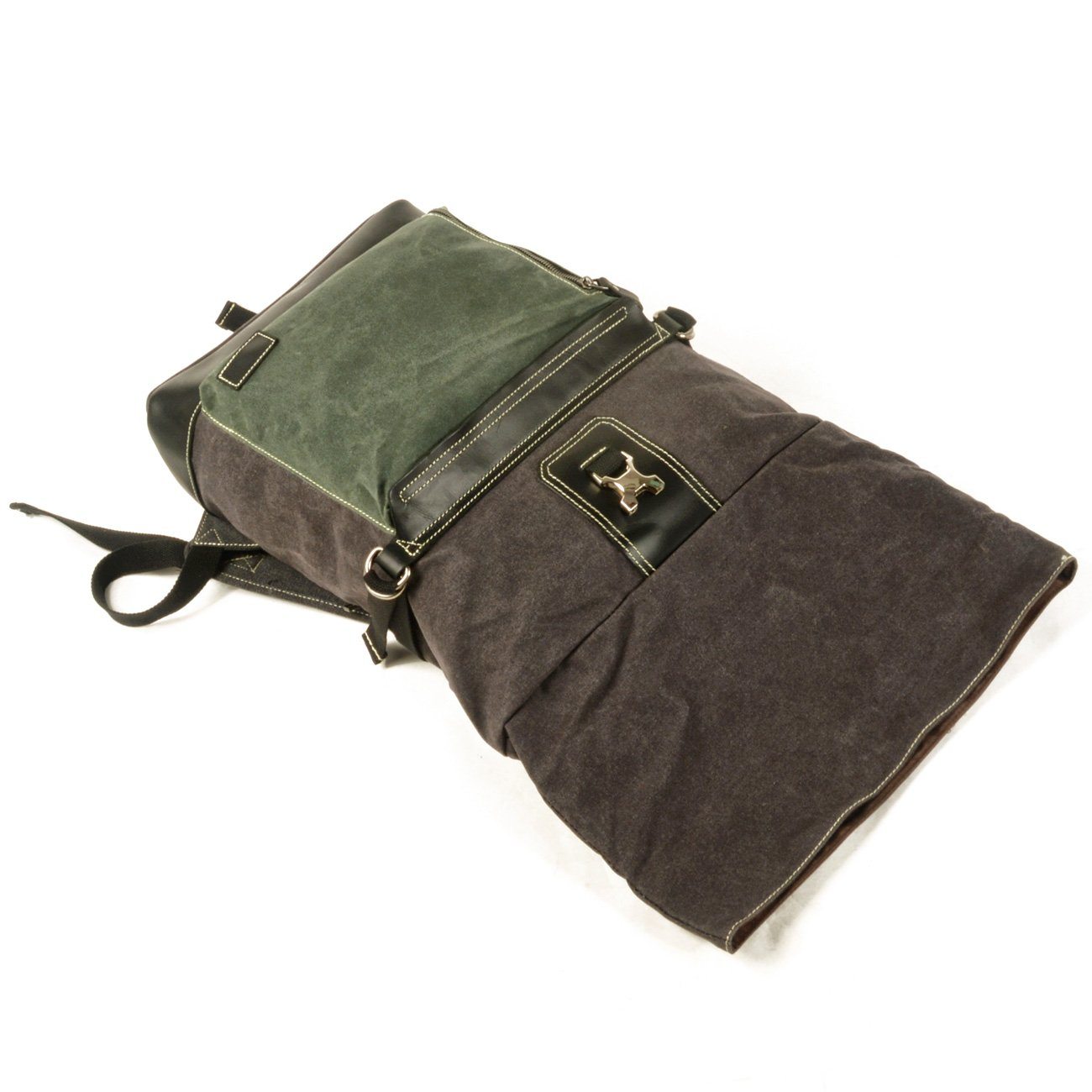 College Rucksack 17L aus Canvas & Leder – Vintage Schulrucksack LINDHOLM