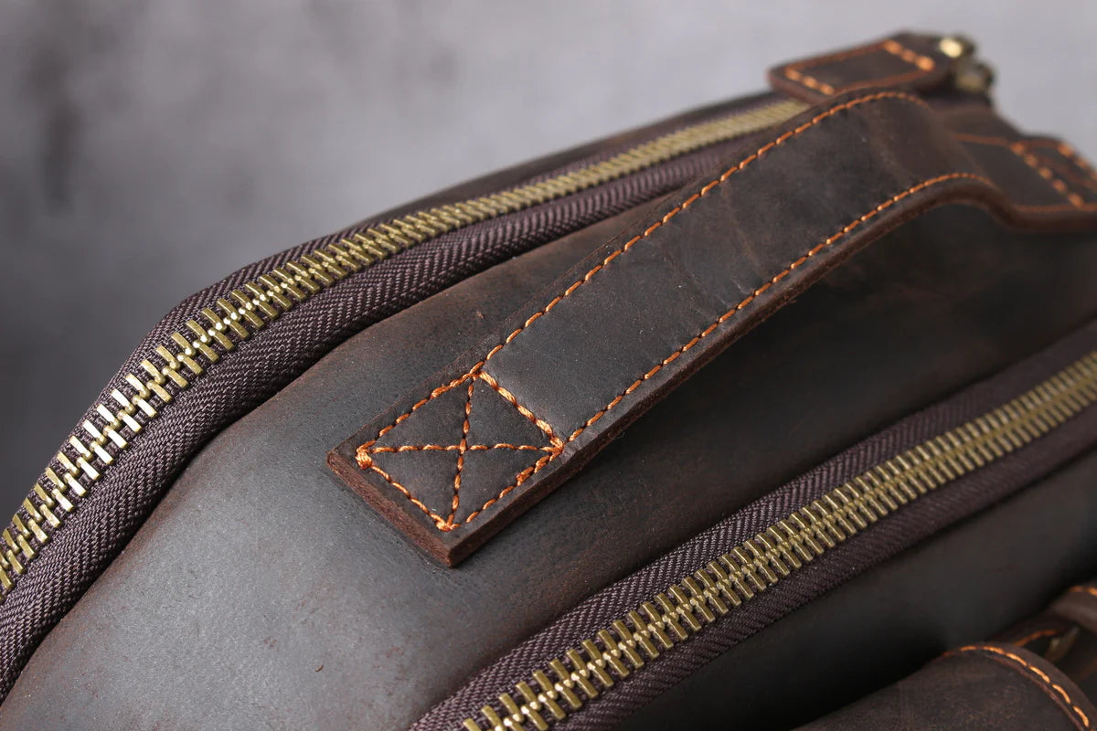 Leder-Laptop-Rucksack im Vintage-Stil – Robust & Elegant