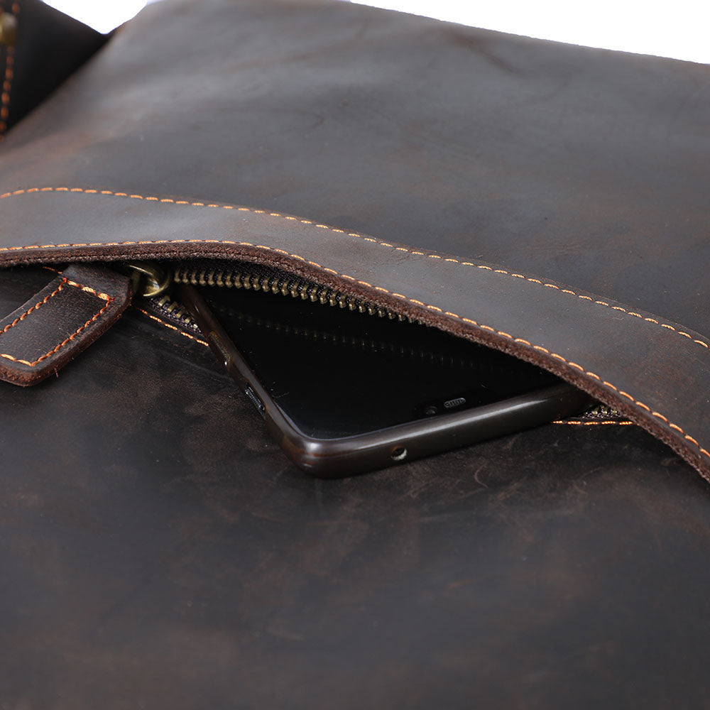 Leder-Laptop-Rucksack im Vintage-Stil – Robust & Elegant