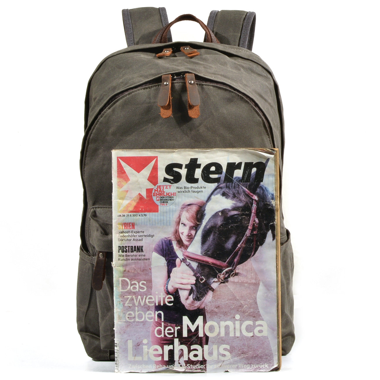 Buchtasche – Vintage Rucksack aus Canvas & Leder für Alltag & Reise