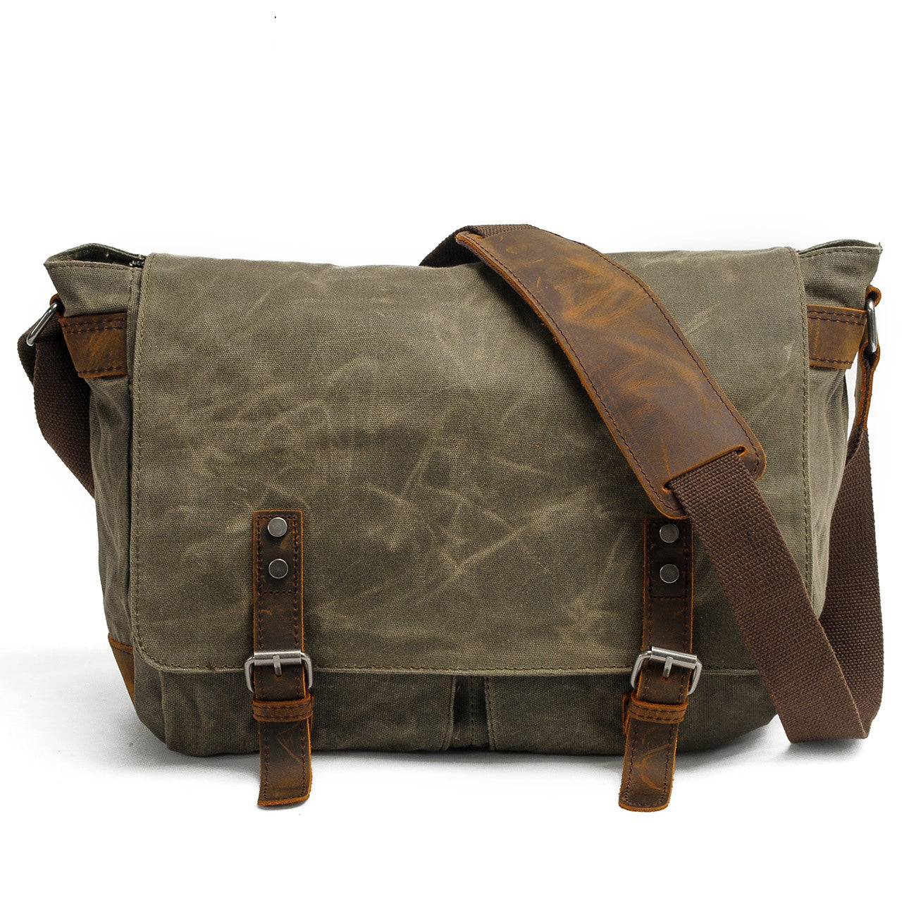 Vintage-Messenger aus gewachstem Canvas & Leder 12.5L, Magnetverschluss, gepolstertes Fach & smarte Fächer – leicht, robust, ideal für Alltag & Reisen.