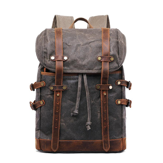 Vintage Style Backpack HAVIK 22L – Canvas Rucksack mit Leder