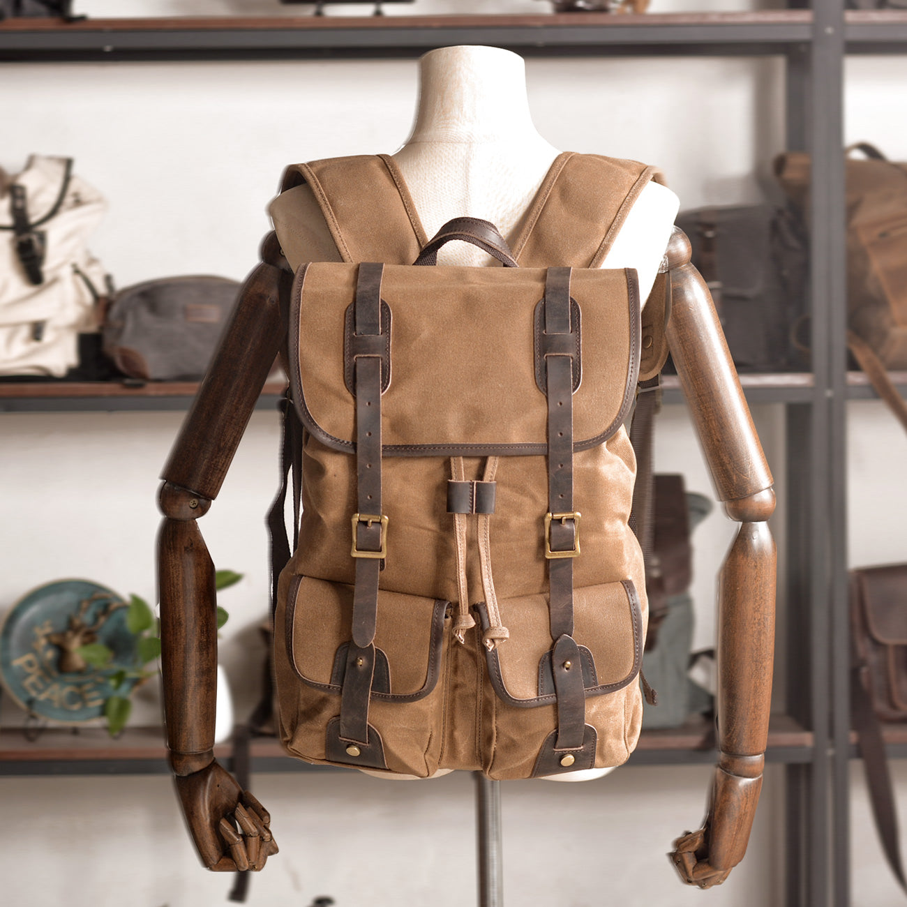 Canvas Tasche – Vintage Reiserucksack mit Laptopfach für Alltag & Reise