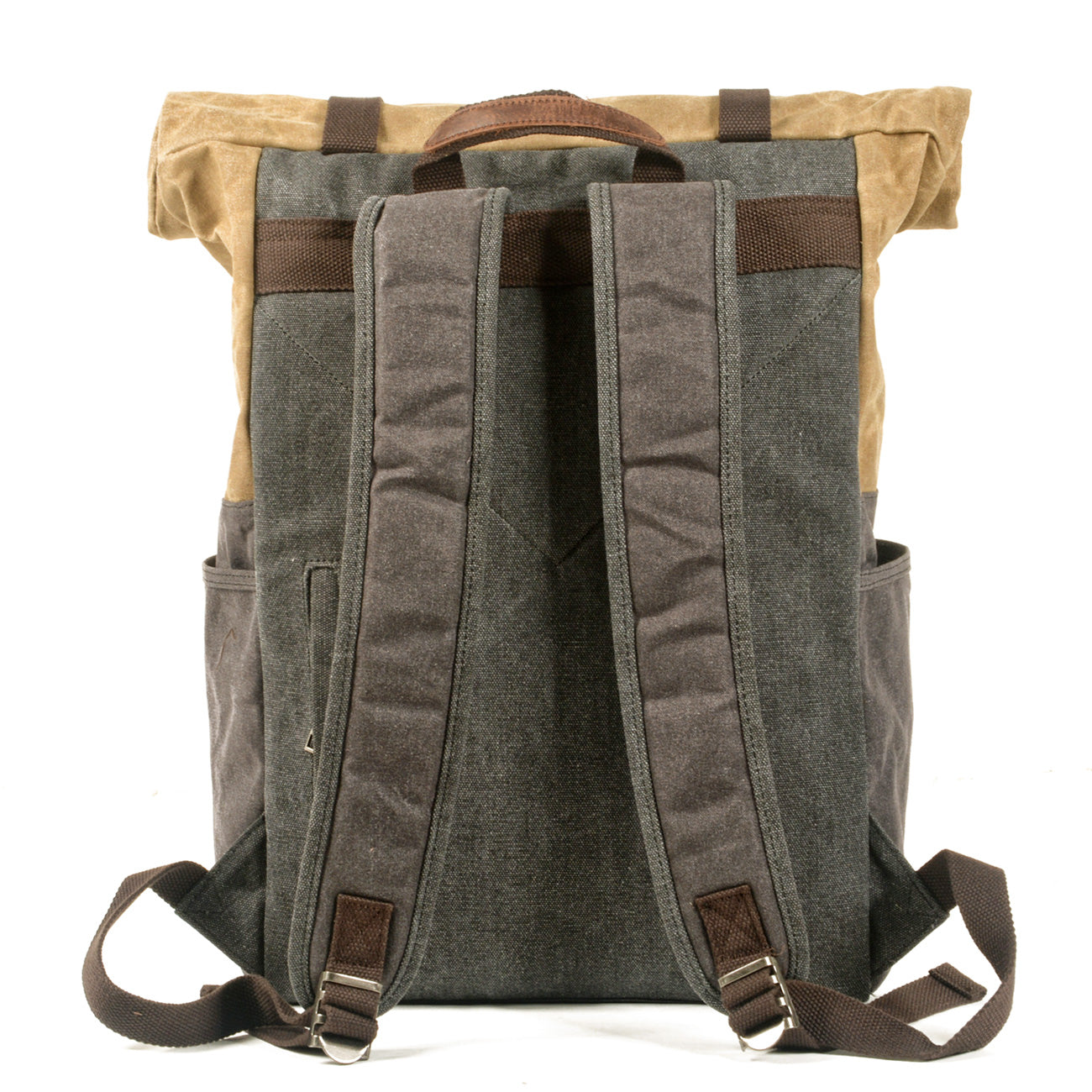 Canvas Tasche – Vintage Rucksack mit Rolltop & Laptopfach