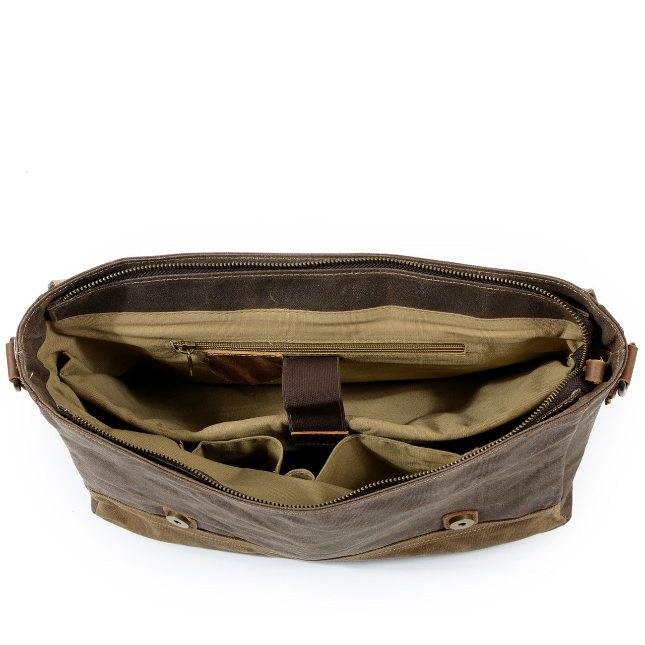 Canvas Tasche mit Lederriemen – Vintage Umhängetasche für Alltag & Reise