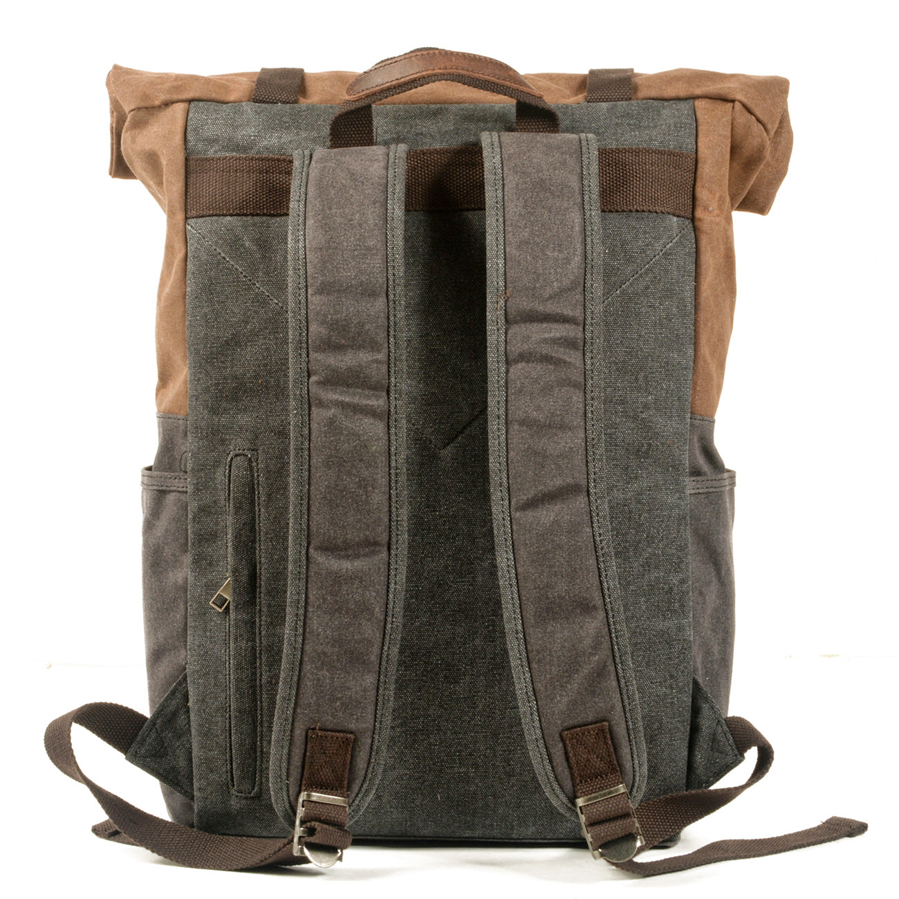 Canvas Tasche – Vintage Rucksack mit Rolltop & Laptopfach