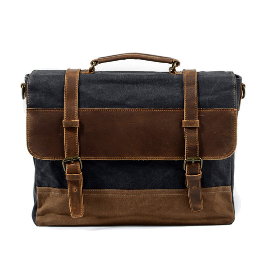Canvas Tasche mit Lederriemen – Vintage Umhängetasche für Alltag & Reise 15L