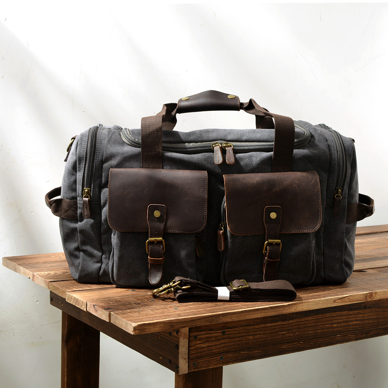 Wochenendtasche Herren – Vintage Reisetasche aus Canvas & Leder