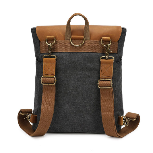 Damen Rucksack 12L aus Canvas & Leder – Vintage Cityrucksack LIVIA