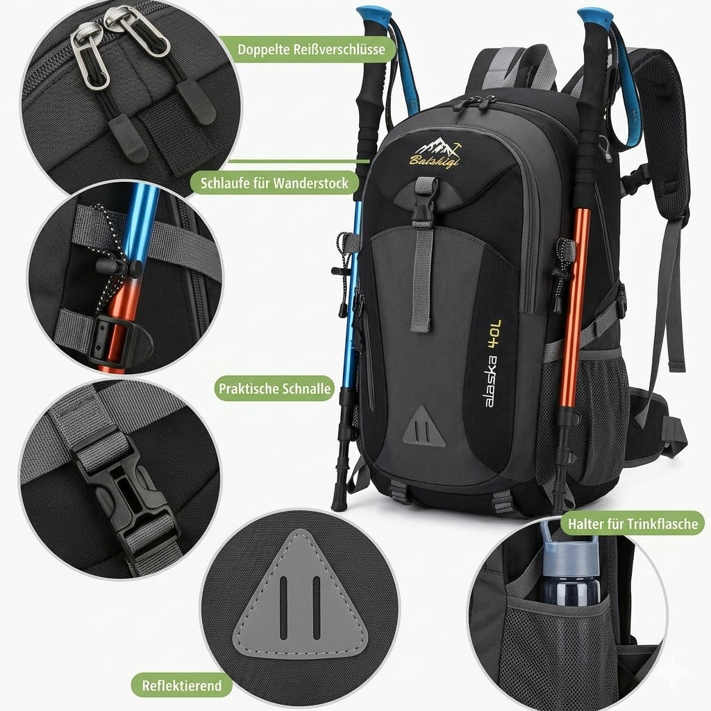Wanderrucksack 40L – Wasserfester Outdoor-Rucksack für Trekking