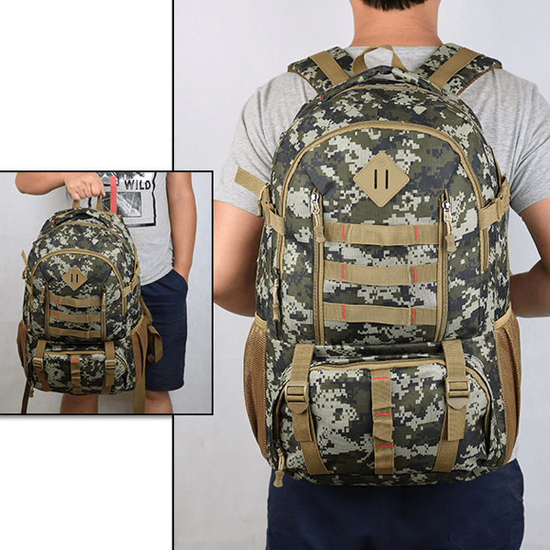 Wasserdichter Outdoor-Sportrucksack im Armeestil 50L – Nylon, 52×35×23