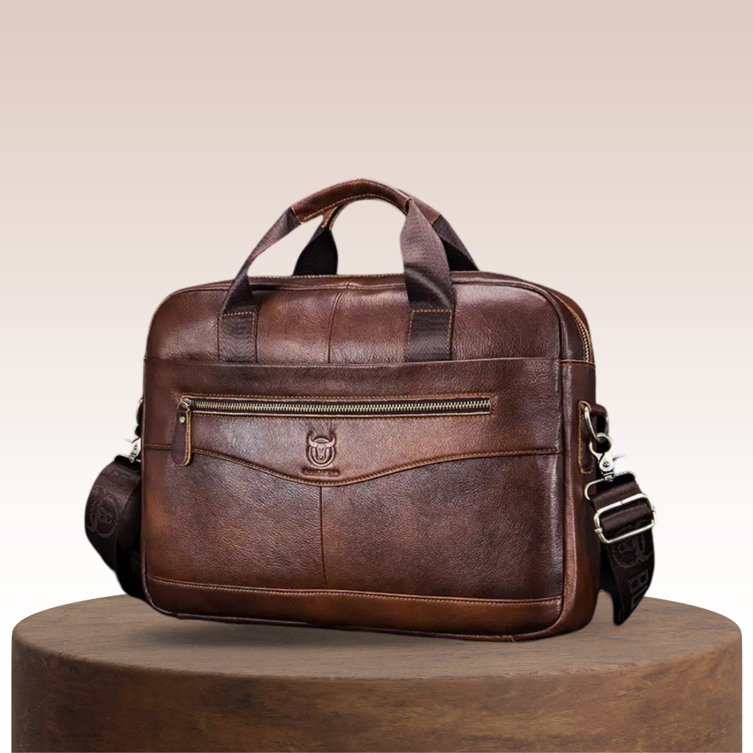 Clayton Leder Aktentasche – Klassische Businesstasche mit Laptopfach