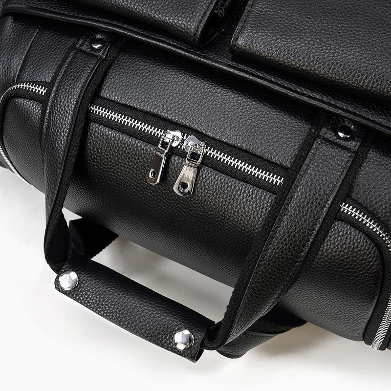 Schwarze Leder-Reisetasche 23L – Vintage