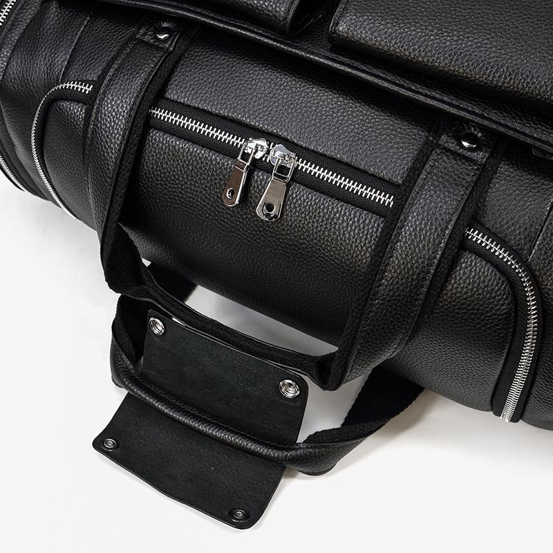 Schwarze Leder-Reisetasche 23L – Vintage