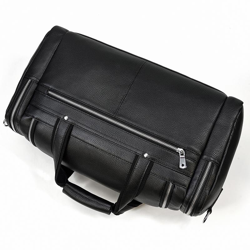 Schwarze Leder-Reisetasche 23L – Vintage
