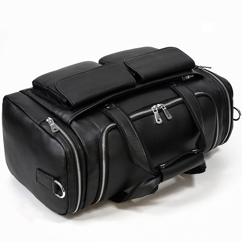 Schwarze Leder-Reisetasche 23L – Vintage