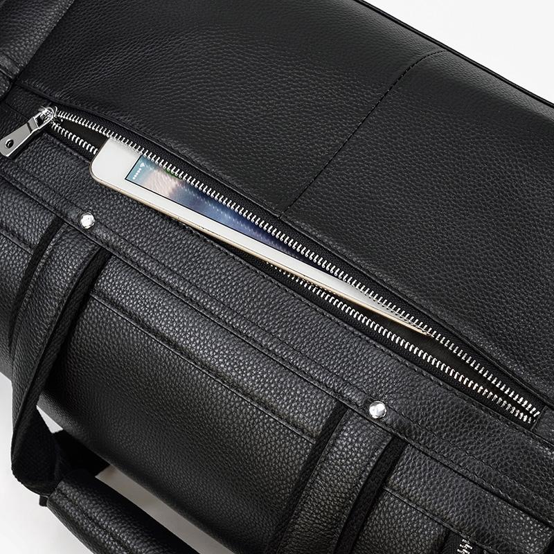 Schwarze Leder-Reisetasche 23L – Vintage