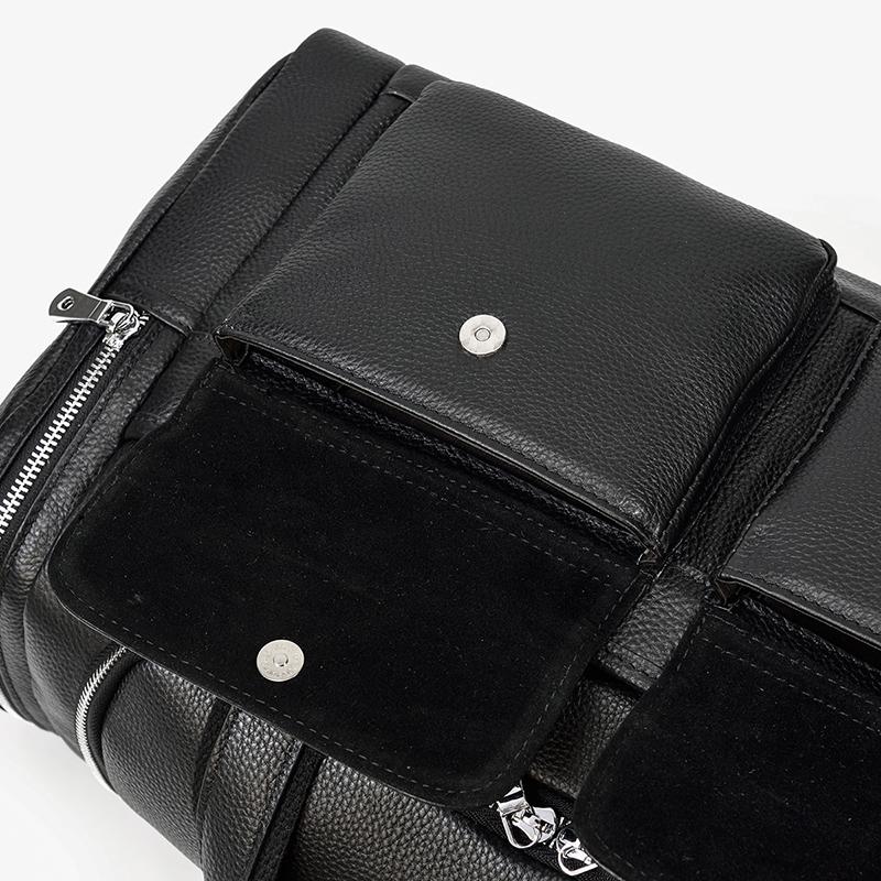 Schwarze Leder-Reisetasche 23L – Vintage