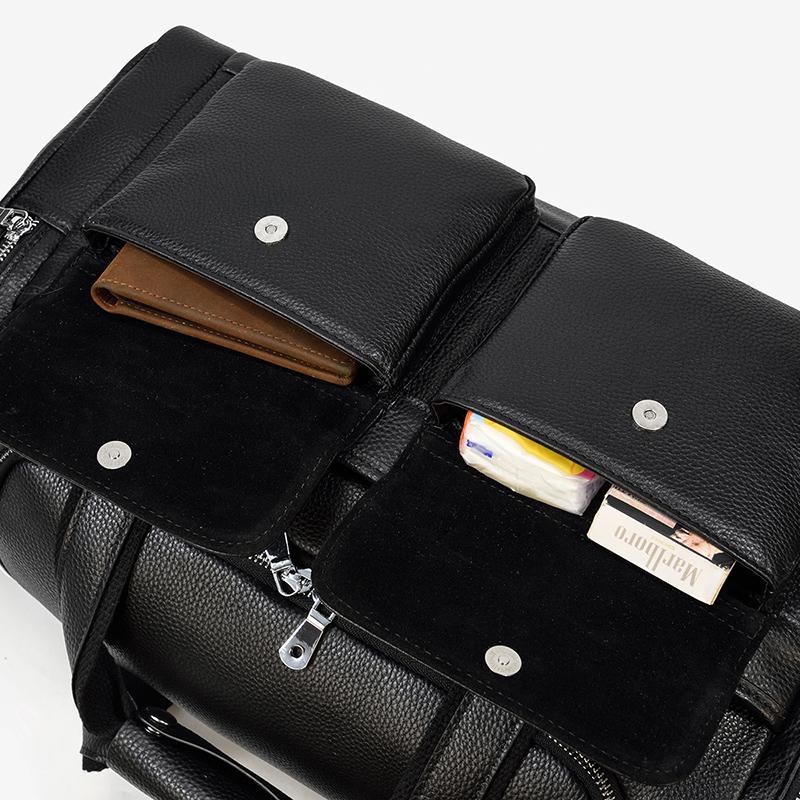 Schwarze Leder-Reisetasche 23L – Vintage