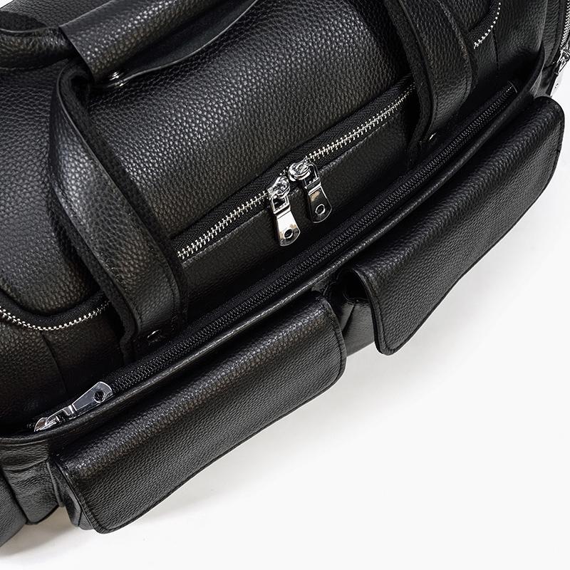 Schwarze Leder-Reisetasche 23L – Vintage
