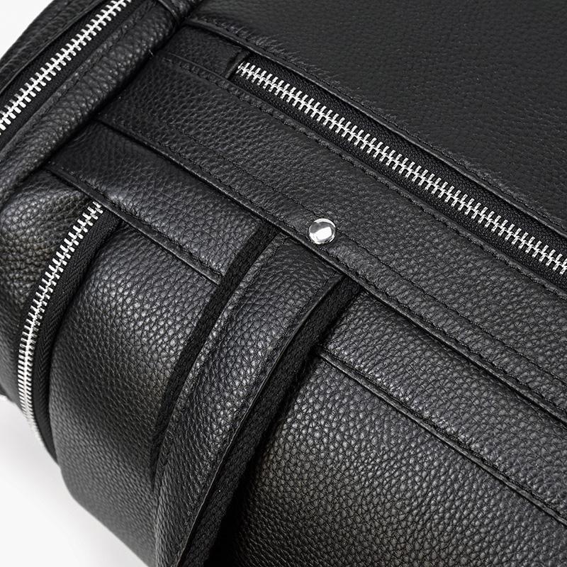Schwarze Leder-Reisetasche 23L – Vintage