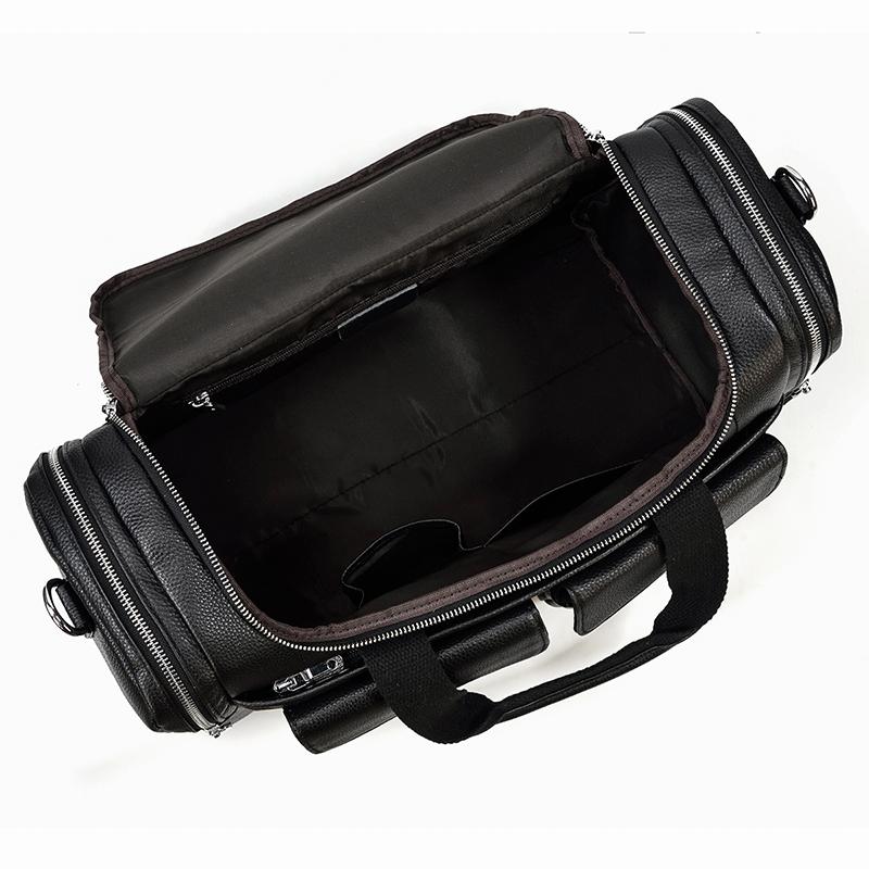 Schwarze Leder-Reisetasche 23L – Vintage