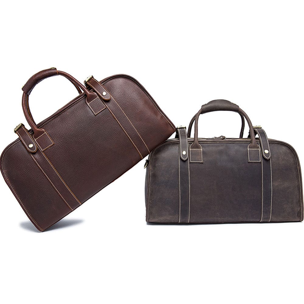 Braune Leder Crossbodytasche 20L Valerio – Vintage Duffel aus Saffiano