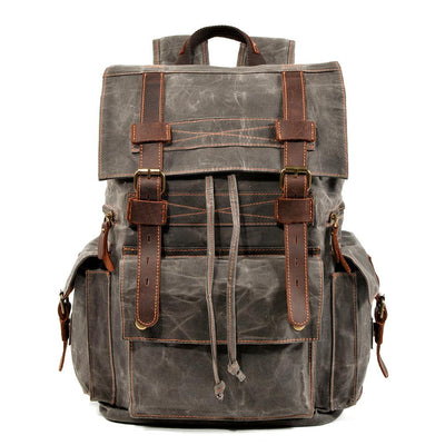 Canvas Tasche – Vintage Rucksack mit Laptopfach & Kordelzug 20L