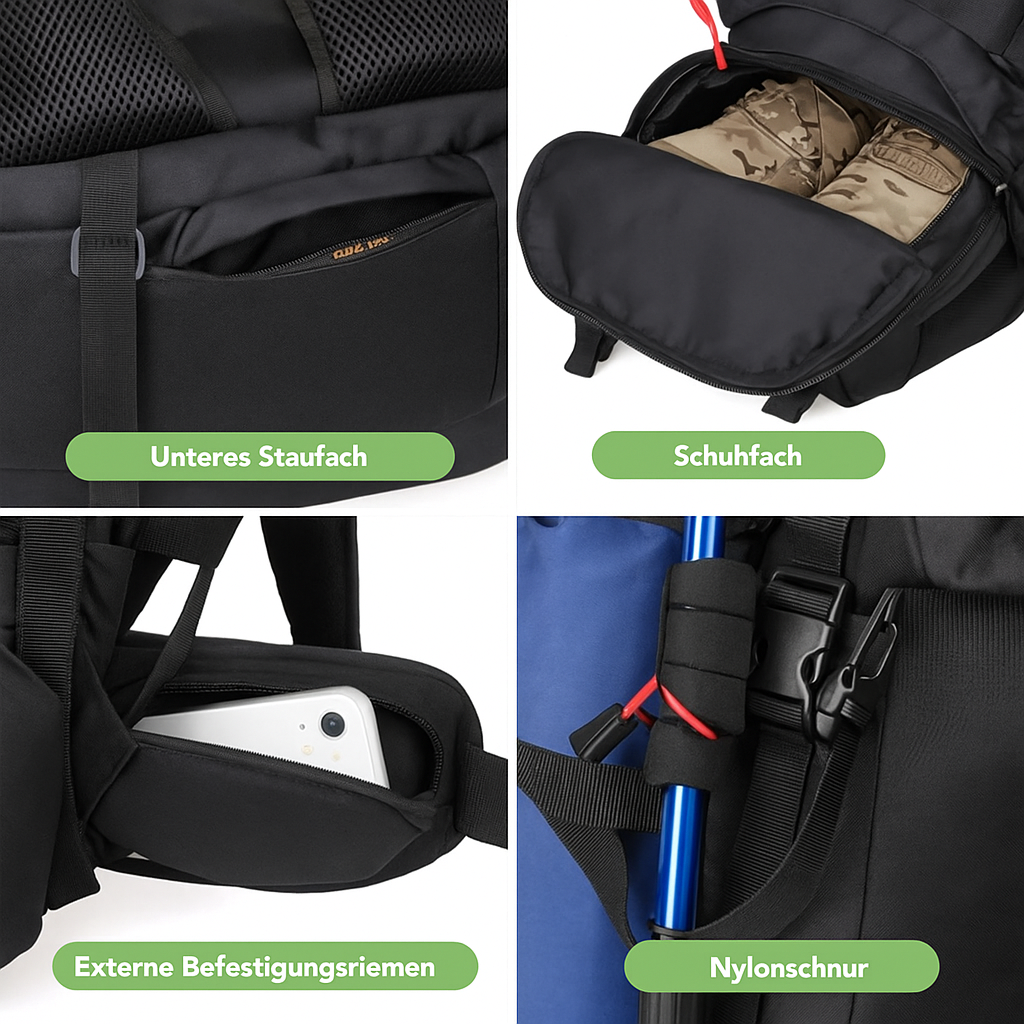 60L Trekkingrucksack – Wasserdichter Outdoor-Rucksack von RucksackKönig
