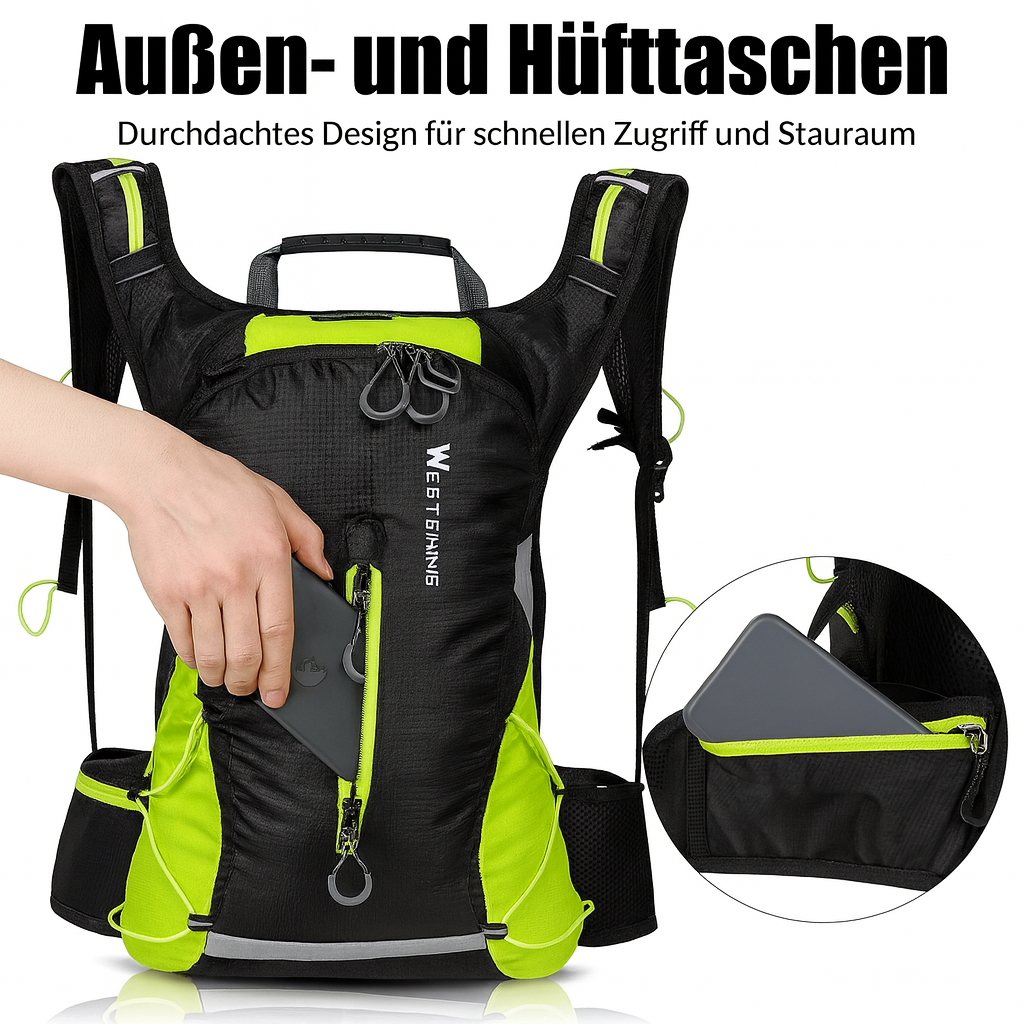 Ultraleichter Fahrradrucksack 16L – Leicht, wasserdicht & atmungsaktiv