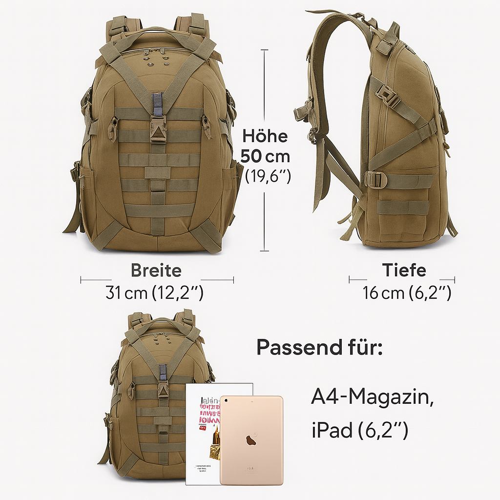 40L Taktischer Rucksack – Wasserdichter Militär-Rucksack für Outdoor-Abenteuer