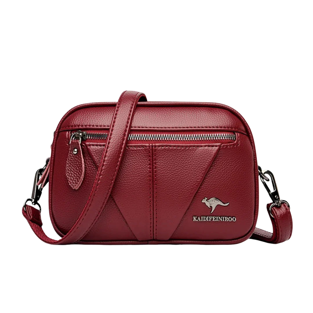 Elegante Umhängetasche 3L aus Leder mit verstellbarem Riemen