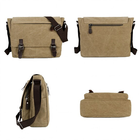 Canvas Messenger Bag Retro – Laptoptasche 14 Zoll