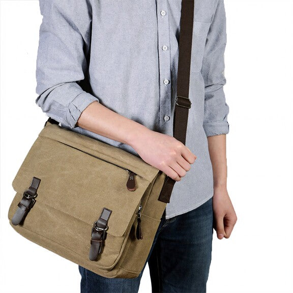 Canvas Messenger Bag Retro – Laptoptasche 14 Zoll