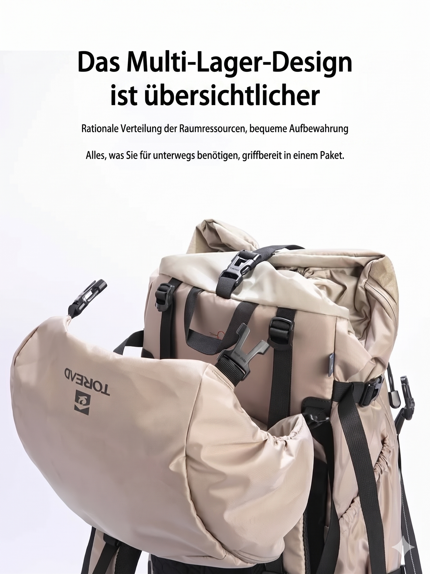 Wanderrucksack 50L Pfadfinder – Verstellbar, mit Regenhülle
