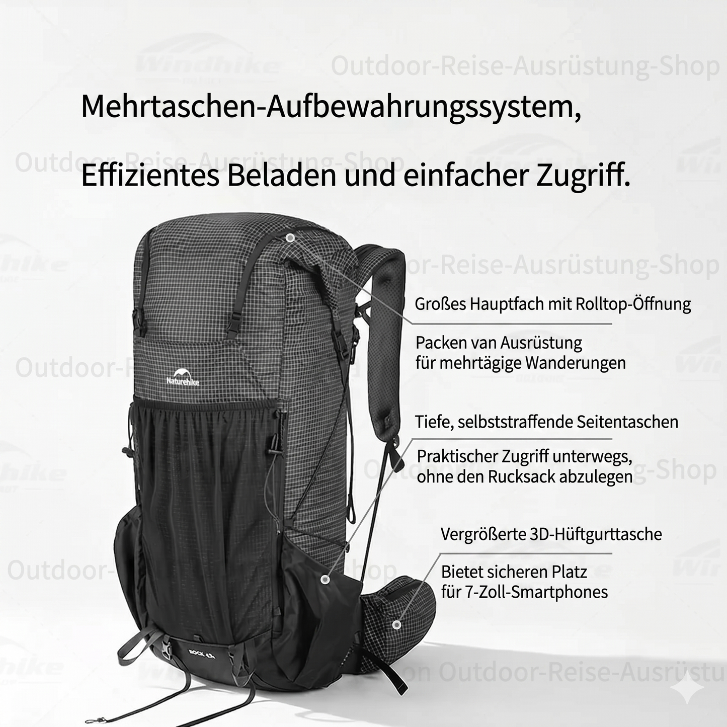 Ultraleichter Wanderrucksack Birkengeist – 30/45/60L