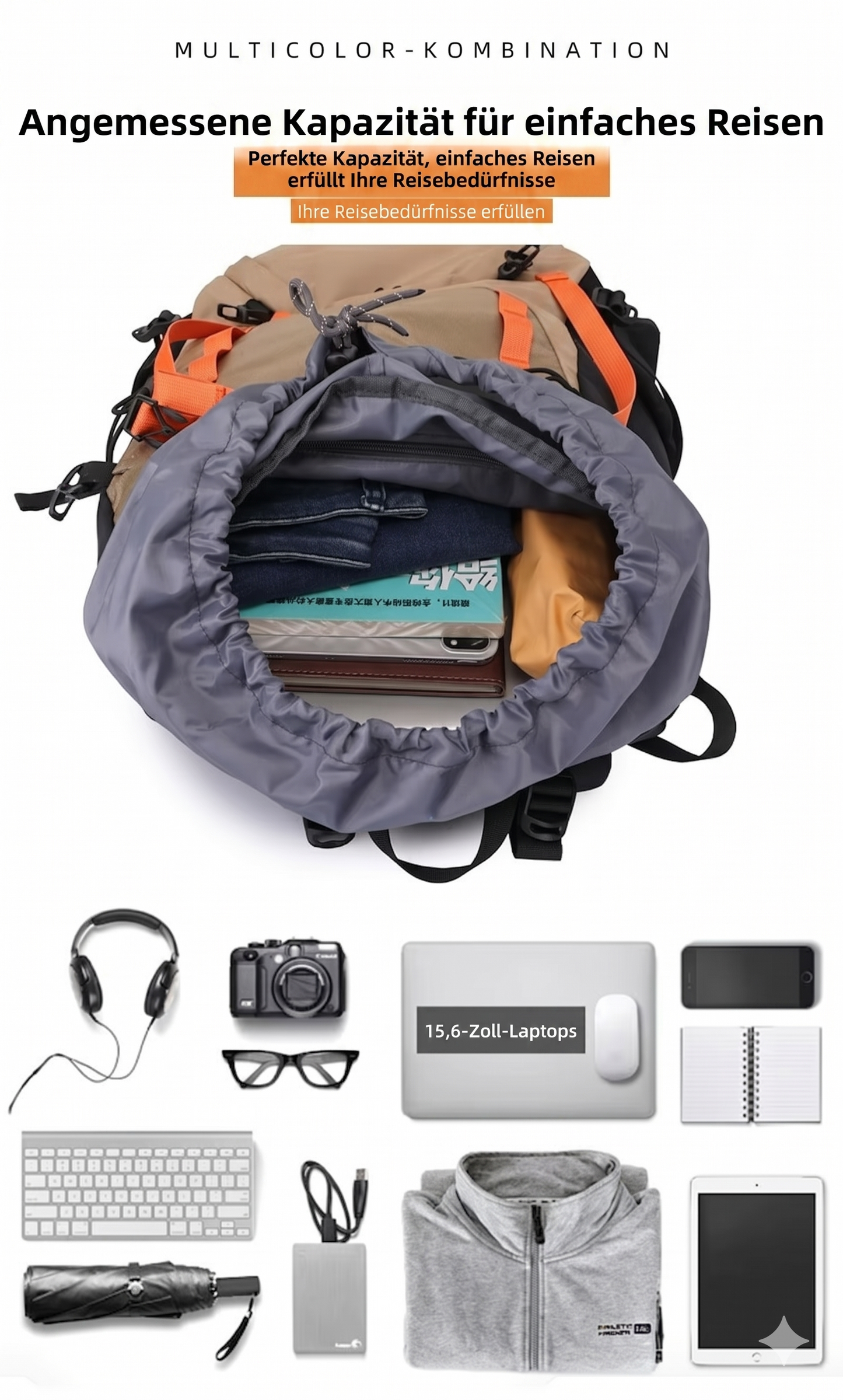 Leichter Wanderrucksack Federleicht 47L – Nur 960g Gewicht