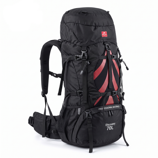 Wanderrucksack 70L Entdeckerstolz – Air-Flow & Regenhülle