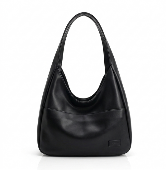 Braun-Schwarze Leder Handtasche – Zeitlos, Elegant & Mit Verstellbarem Schulterriemen